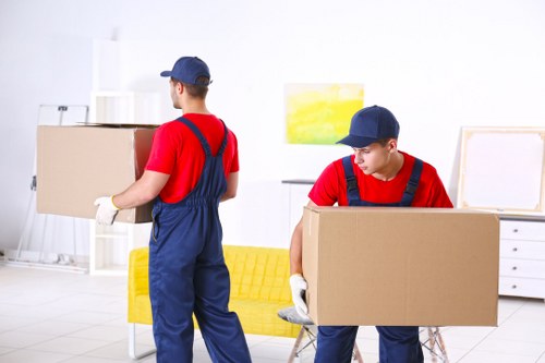Furniture and boxes being loaded for a Westminster move