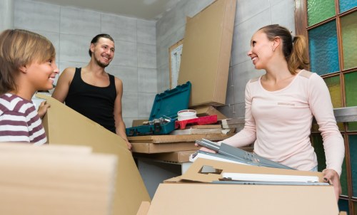 Moving van service operating in Westminster near residential and commercial buildings