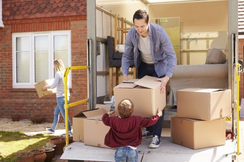 Removal team helping with a move in central Westminster