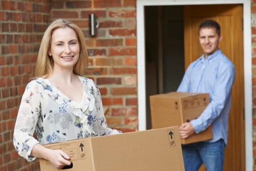 Commercial moving team preparing an office relocation in Westminster