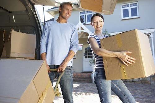 Office relocation preparation in Westminster with desks, boxes, and transport planning